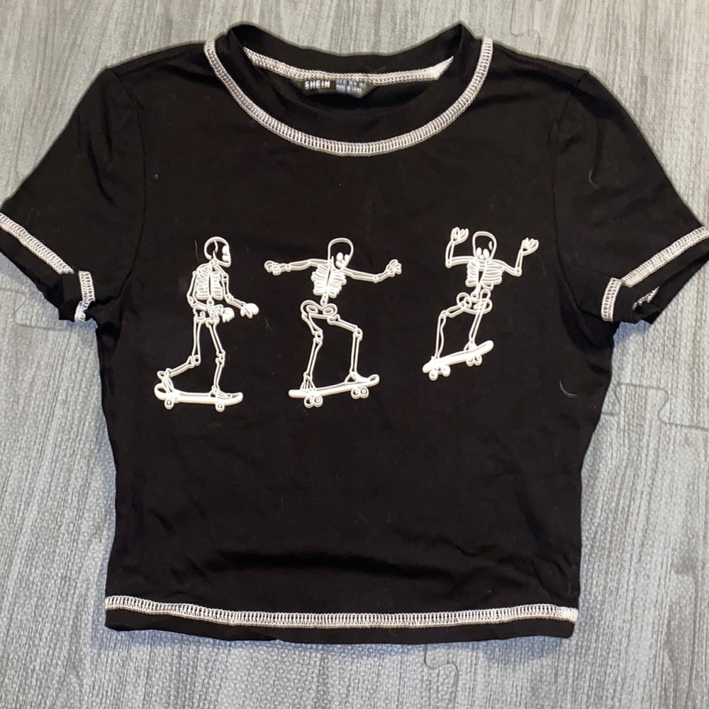 SHEIN Skelton Skater Crop Top